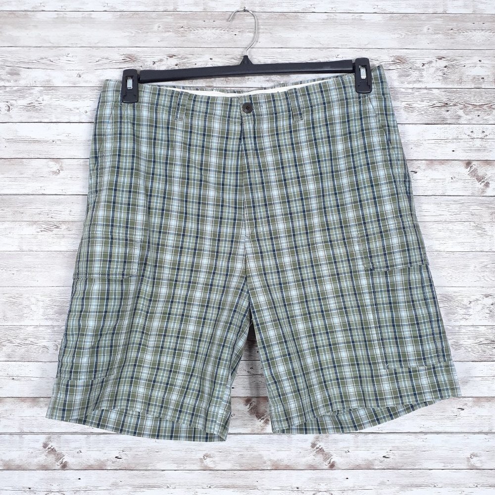 Nautica Clipper Mens Shorts 36 Waist Relax Fit Plaid 602